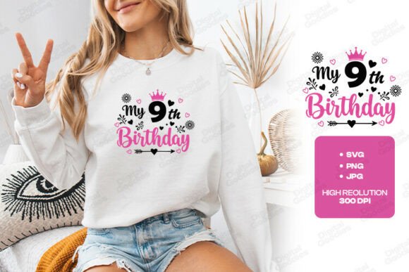 A Playful Crown Heart Design for Birthday T-Shirts and Graphics