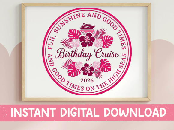 Birthday Cruise 2026: A Vibrant Graphic for T-Shirt Designs