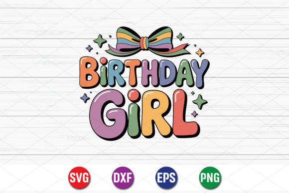 Birthday Girl Bow Design for Editorial Graphics and T-Shirt Designs