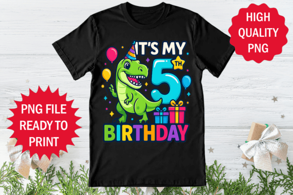 It's My 5th Birthday T-rex Lover Shirt as a Vibrant Graphics Tool
