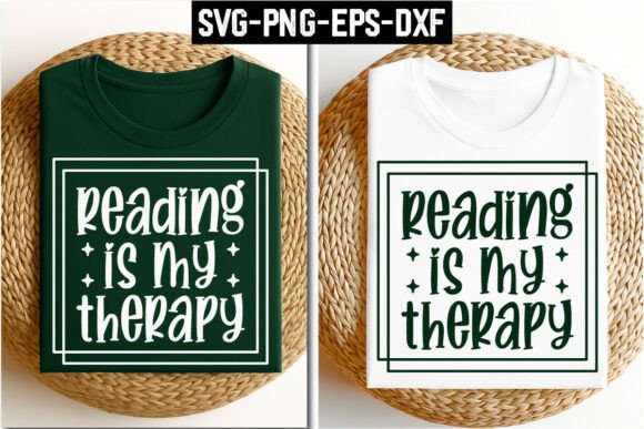 Reviewing Reading is My Therapy SVG for T-Shirt Designs & Graphics